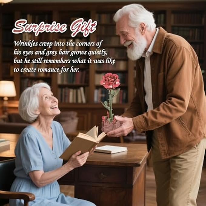 3D WOODEN PUZZLE,ROSE FLOWER WOODEN MODEL KITS FOR ADULTS TO BUILD,ARTIFICIAL FLOWERS FOR DECORATION,HOME DECOR ACCESSORIES LIVING ROOM,GIFTS FOR WOMEN BIRTHDAY DAY (ROSE) - Image 3